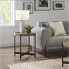 Alaterre Furniture Brookline 20" Round Wood with Concrete-Coating End Table AWBL18CC